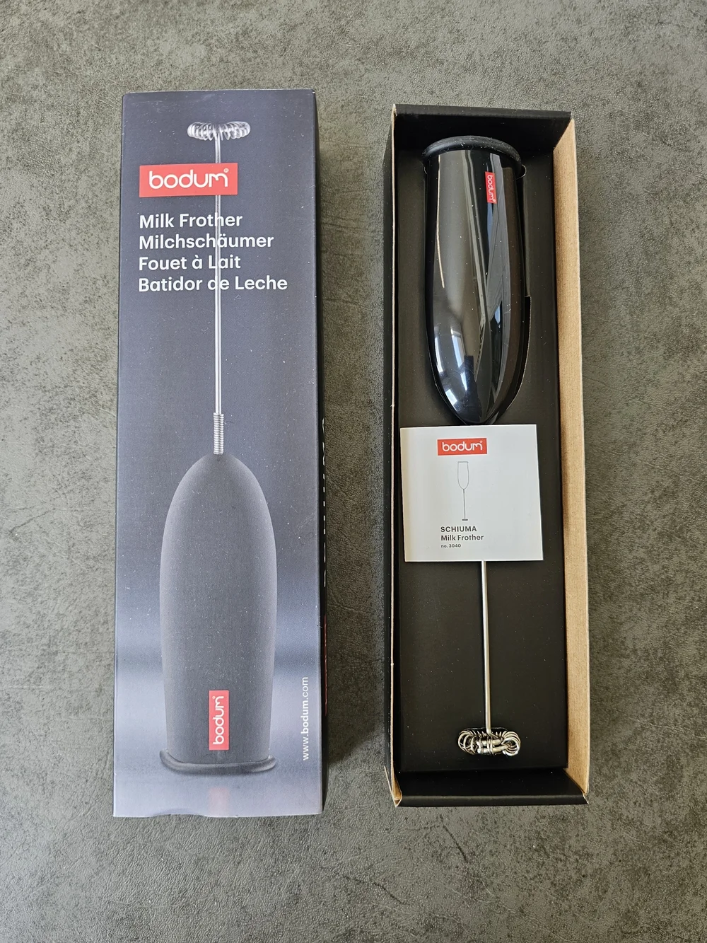 Bodum Handheld Milk Frother - Black and Silver